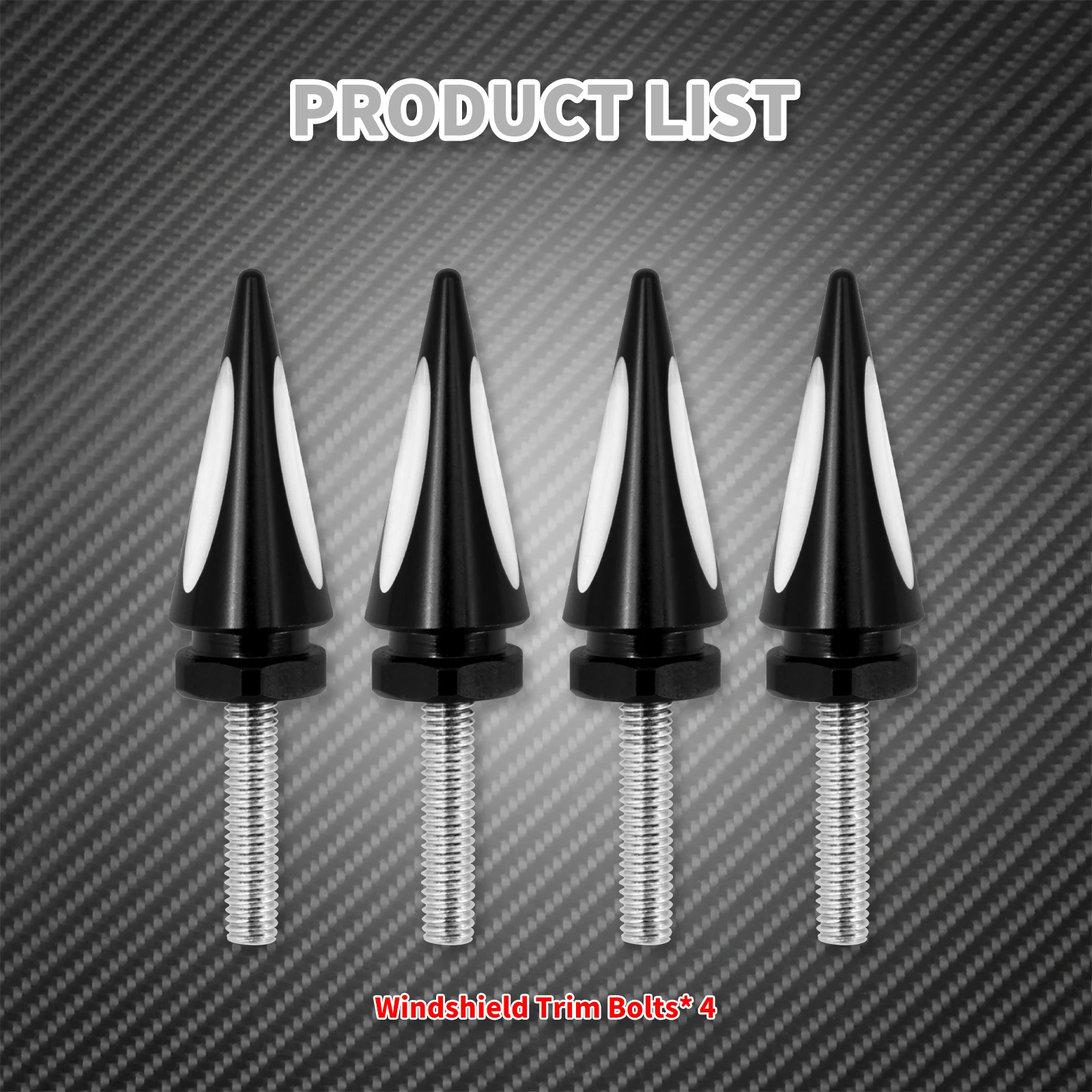 Motorcycle 4pcs Windshield Trim Bolts Black/Chrome Windscreen Screws For Harley Touring Road Glide FLTRX FLTRU FLTRXS 1998-2023