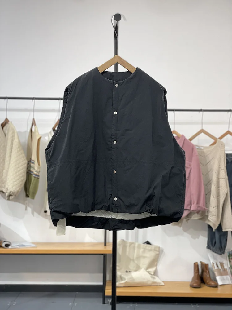 Gilet chaud en coton pour femmes, Jaet décontracté, superposition Faion, vêtements d'extérieur d'automne et d'hiver, détail de boutons ronds Ne