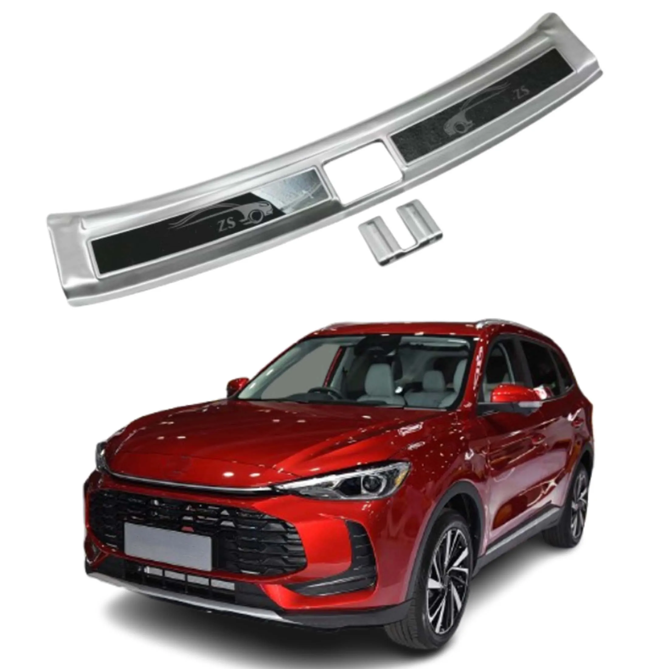 For MG ZS 2017 2018 2019 2020 2021 2022 Inner Rear Bumper Sill Plate Trunk Inner Guard Car Accessories Rear Boot Sill Protector