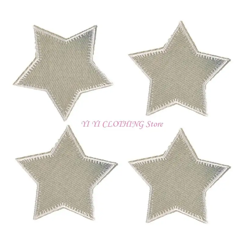 

N5KF Eye-Catching Embroidered Star Applique for Clothes Hat Sewing Patches DIY Scarf Wedding Dress Decors Accessories