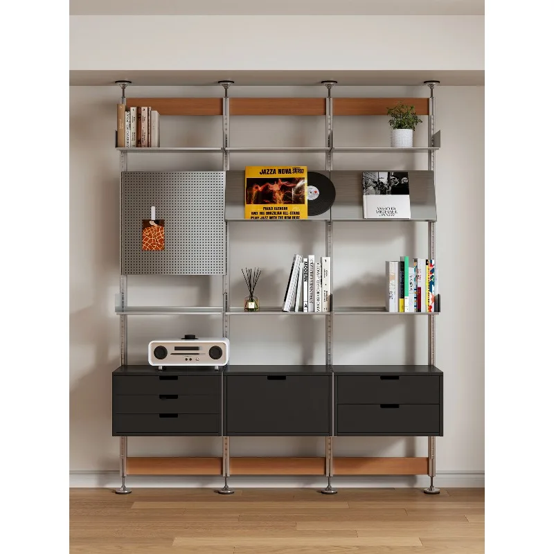 

Stainless steel rack, indomitable living room partition rack, decorative ornament display rack, combined bookshelf