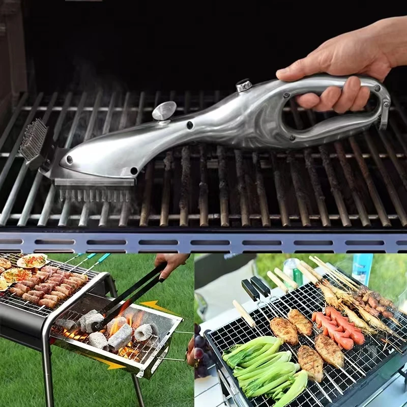 Barbecue Grill Cleaning Brush Portable Barbecue Grill Steam Cleaning Tool Steam or Gas Accessories BBQ Tool Cleaner Kitchen Tool