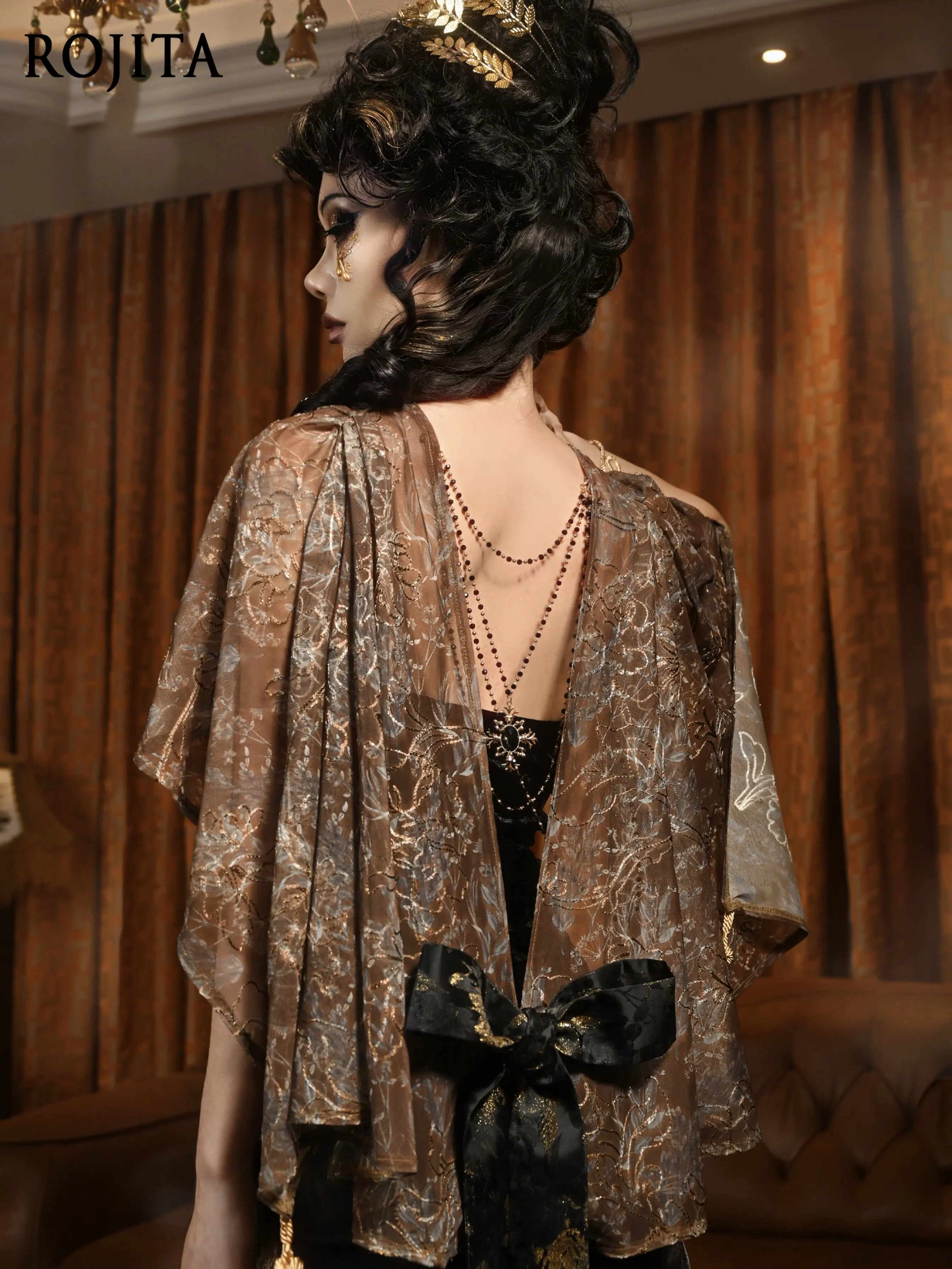Kimono Sheer Floral - Brown Floral Sheer Kimono Cover Up