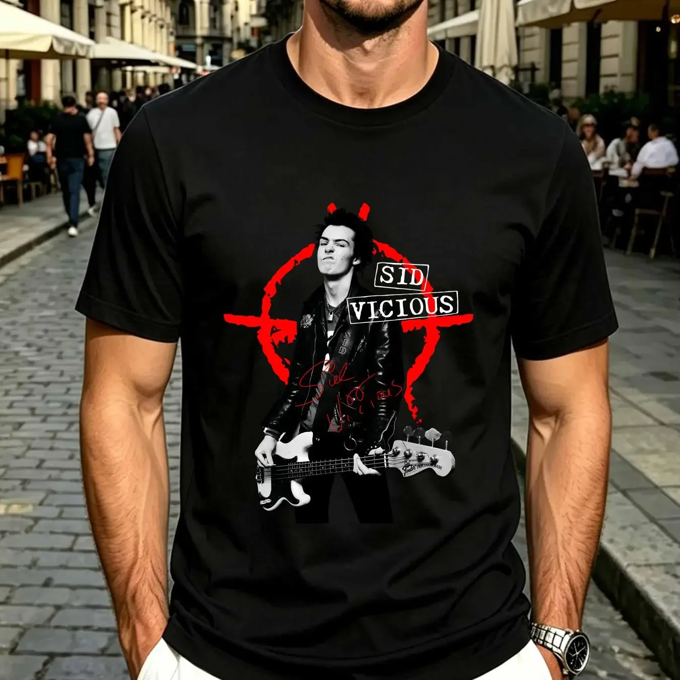 washed T Shirt Rare Sid Vicious Hot All Size A274 long or short sleeves vintage Washed Stretched Slightly Top For Everyday Wear