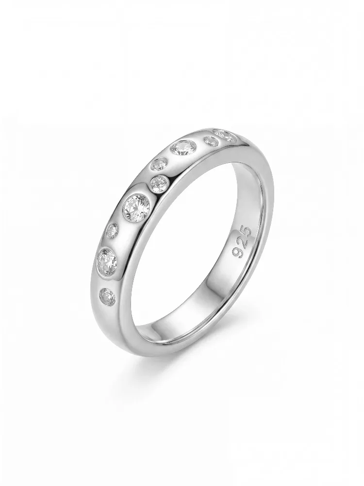 Real Round Moissanite Diamond with Certificate Rings for Women Engagement Anniversary 925 Sterling Silver Fine Jewelry view 5