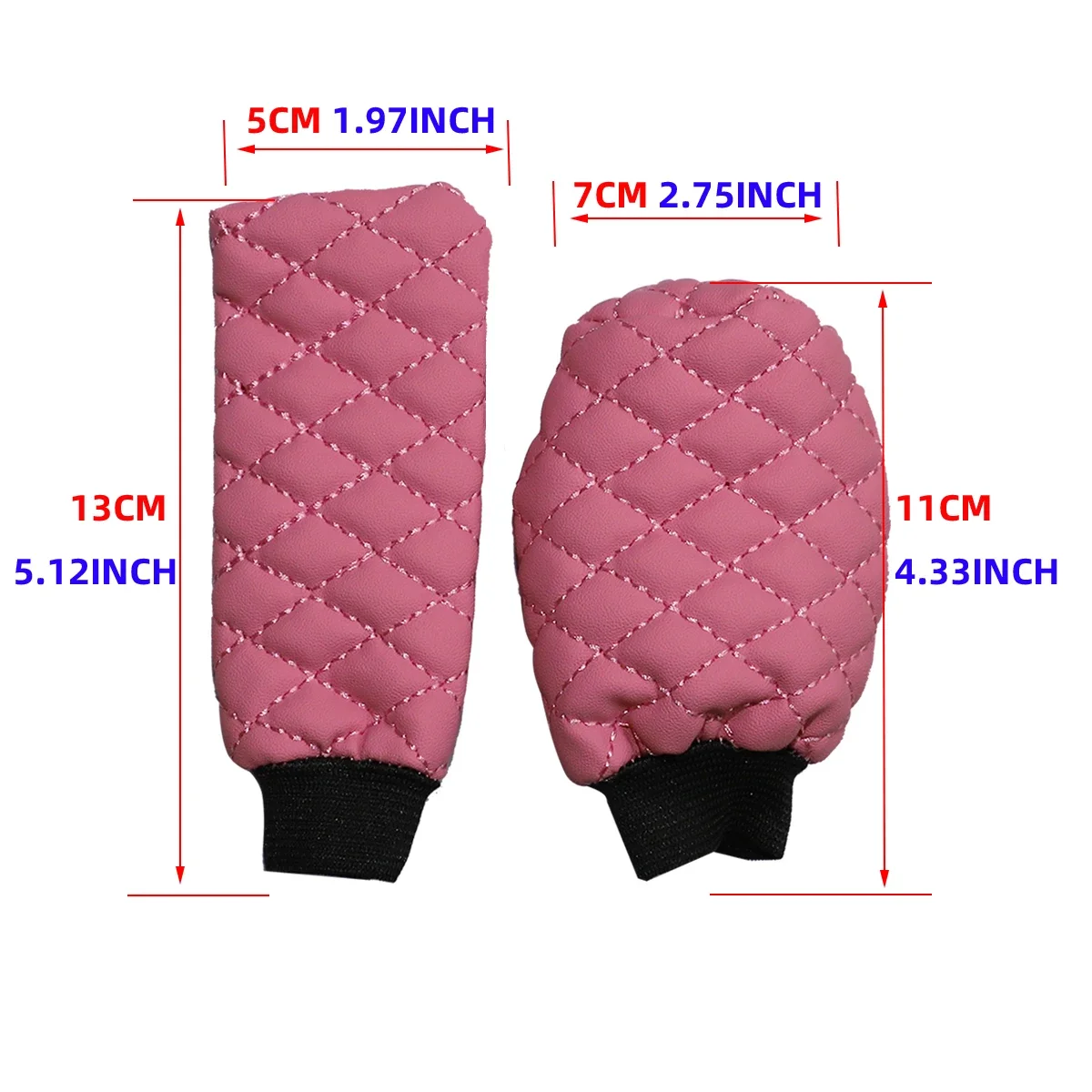 Juego de frenos de mano estereoscópicos con bordado de cuero PU de 2 piezas, conjunto de engranajes, interiores de coche manuales para hombres y mujeres