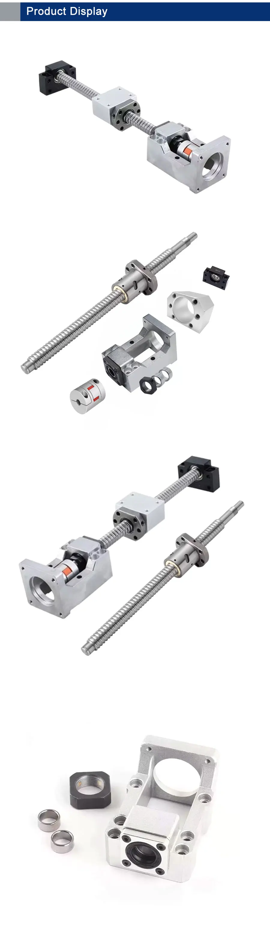 Kugelumlaufspindel-Set SFU1605 RM1605 150mm-1600mm+HM12-57 HM12-60 für Nema23/24 Aluminiumguss BF12+Kupplung XB30*40+DSG16H für CNC-Teile – Detail 13