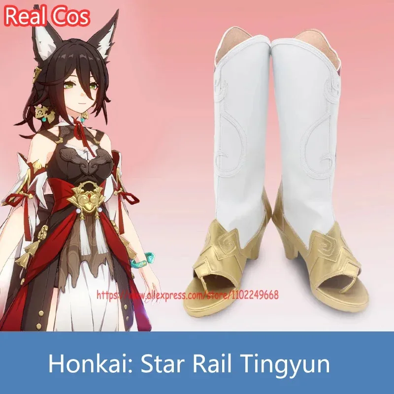Игра Honkai: Star Rail Tingyun, длинные сапоги для косплея, обувь с персонажами аниме, аксессуары для косплея, карнавальные костюмы на Хэллоуин