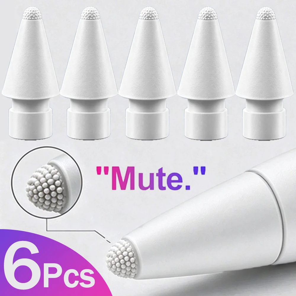 Mute Pen Nib for Apple Pencil 1 2 Pro Replacement Pencil Tips Tablet Stylus Dot-matrix Bumps Soft Wear-Resistant for IPad Stylus