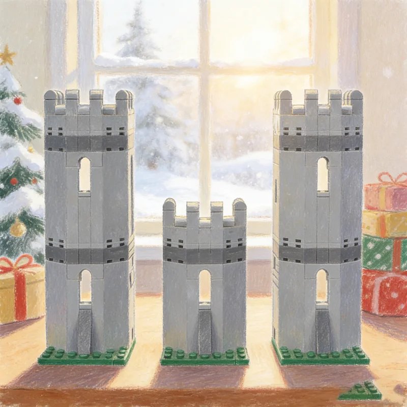 299pcs MOC Castle Medieval Modular Streetscape Angular Model Building Blocks Architecture Christmas Gifts Toy Education Brick