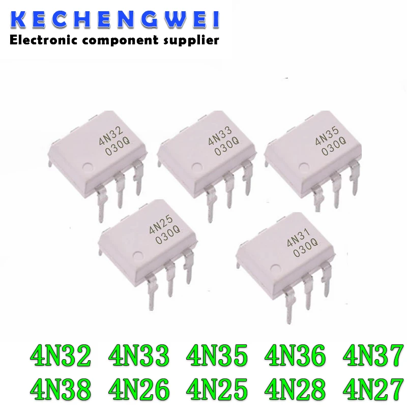 10pcs/lot 4N38 4N37 4N36 4N35 4N33 4N32 4N27 4N28 4N25 4N26 DIP-6 IC Optocoupler