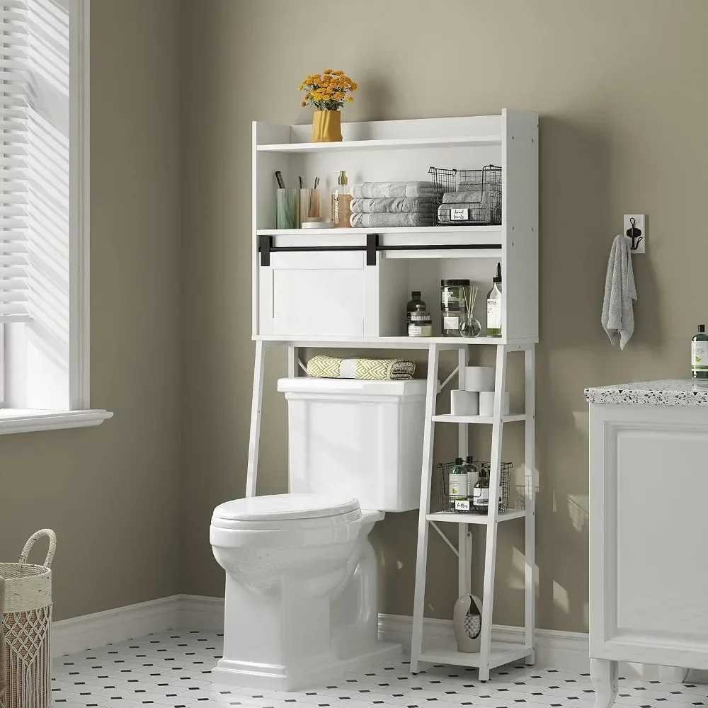 

Bathroom cabinets, toilet top storage cabinets with toilet paper stands, large storage bathroom manager with sliding doors