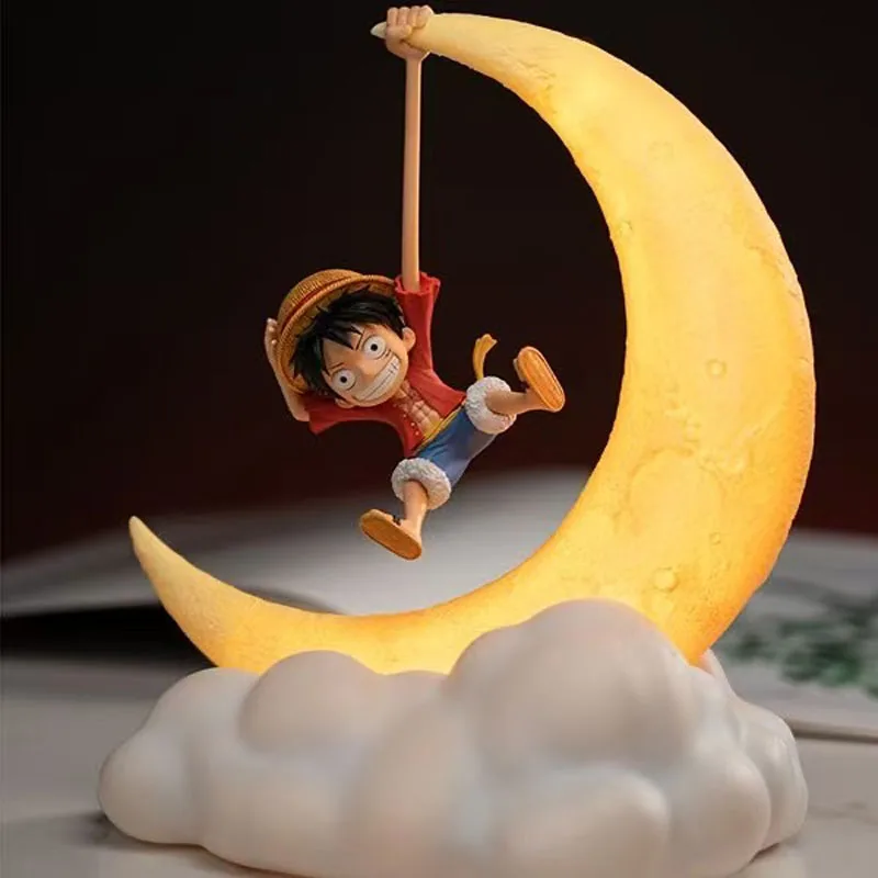 

One Piece Luffy Night Light Anime Peripheral Desktop Decoration Moon Lamp Children Gifts