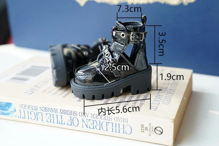 （Customize 30 Days） 1/4 1/6 gl yosd Doll MSD DD BJD/SD doll shoes black thick soled short boots 1pair