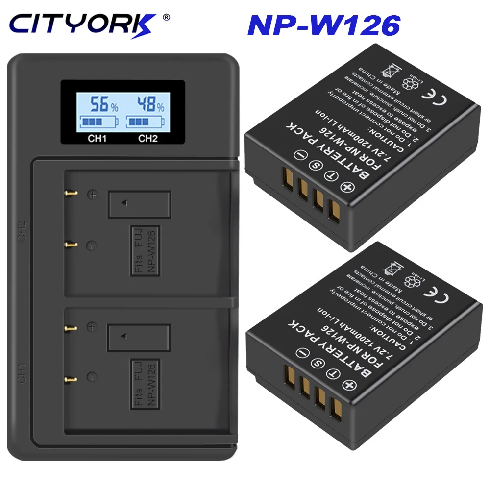 

CITYORK np w16 NP-W126 NPW126 battery + LCD Dual Charger for Fujifilm Fuji X-Pro1 XPro1 X-T1 XT1, HS30EXR HS33EXR X PRO1