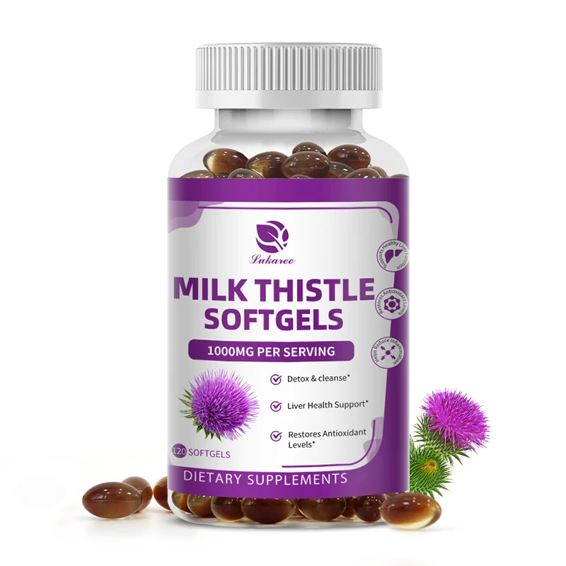 

Natural Milk Thistle Extract Liver Protection Capsule Detox Skin Care Skin Liver and Blood Vessels Health