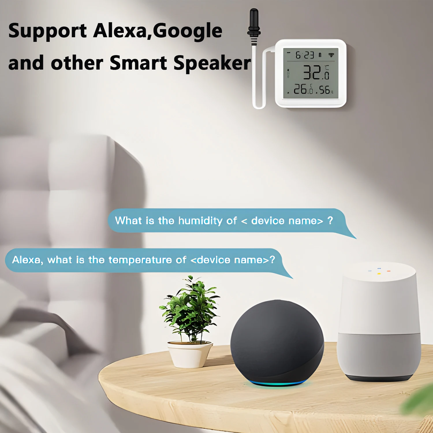 Imagem -04 - Sensor Inteligente de Temperatura e Umidade Tuya Wifi Zigbee Sonda Externa Switch Trabalho com Alexa Assistente do Google 12 24h Novo