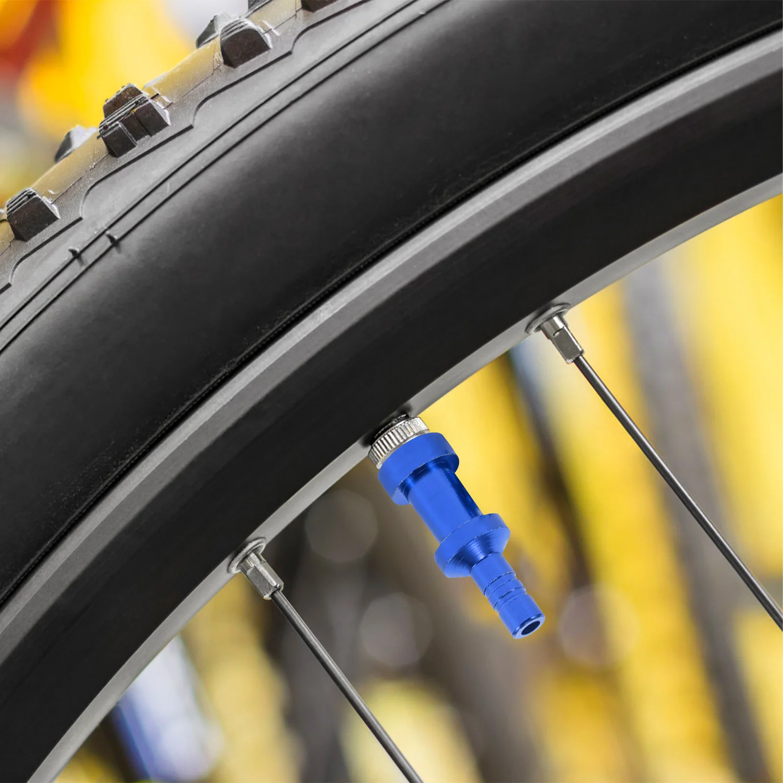 

2 pcs Aluminum Bike French Nozzle Adapter Tubeless Valve Stems Caps Cycling Air Nozzle Replacement Bicycle Pump Repair
