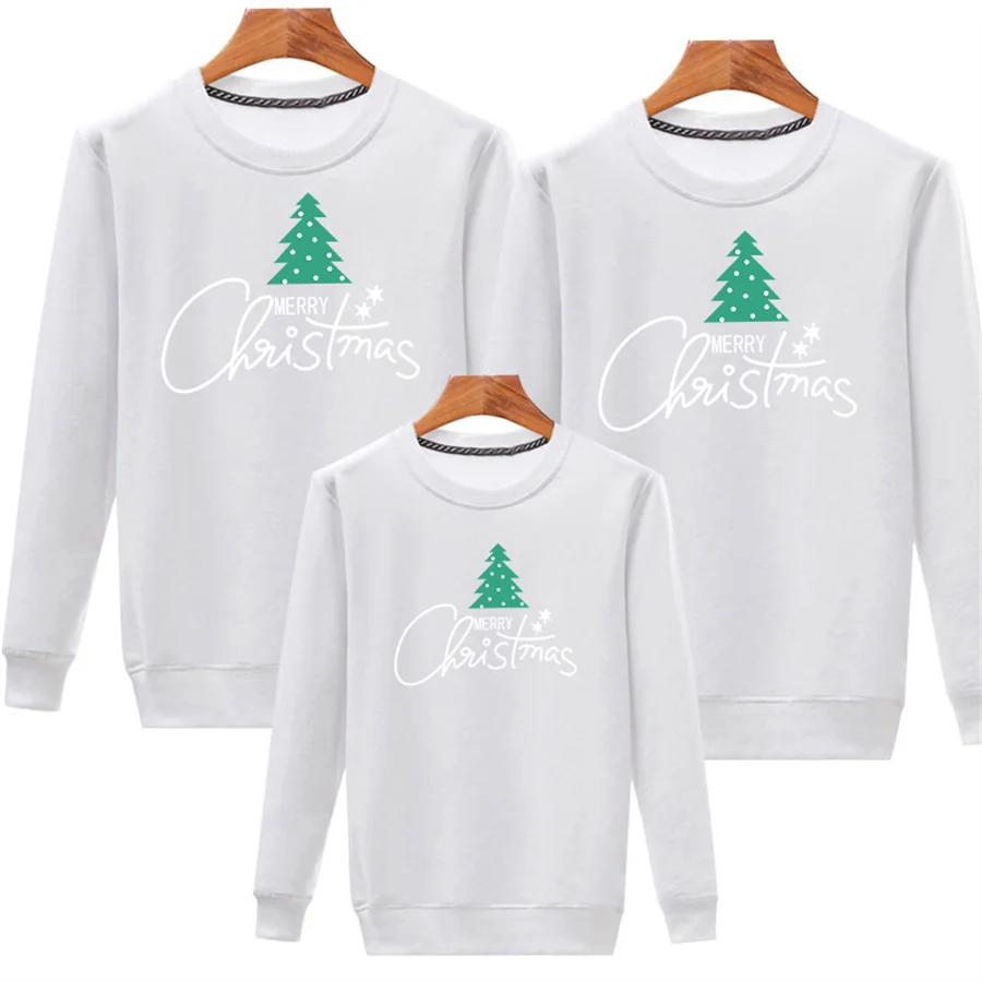 Winter Family Christmas Jersey Xmas Jumper Couple Kids Baby Santa Sweaters Mother Father Baby Matching Sweatshirt Family Look