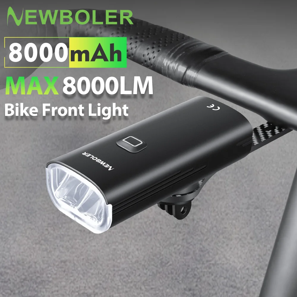 

Велосипедный фонарь NEWBOLER 1800LM с зарядкой Type-C, светодиодная передняя фара, алюминиевый фонарь для MTB и шоссейных велосипедов