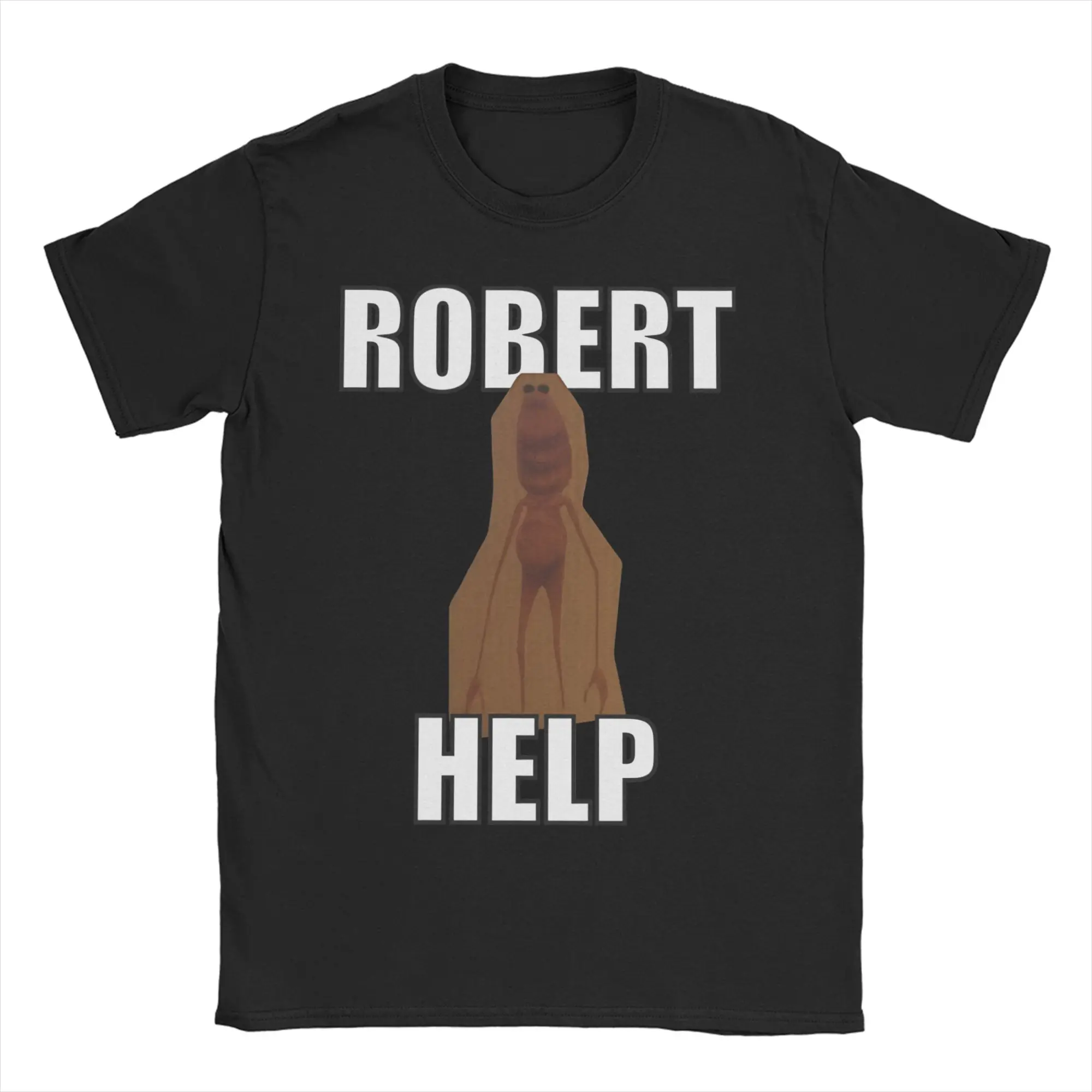 

Marcus the Worm Robert help Meme для мужчин и женщин Футболка повседневные футболки с коротким рукавом и круглым воротником Футболка из 100% хлопка Топы больших размеров