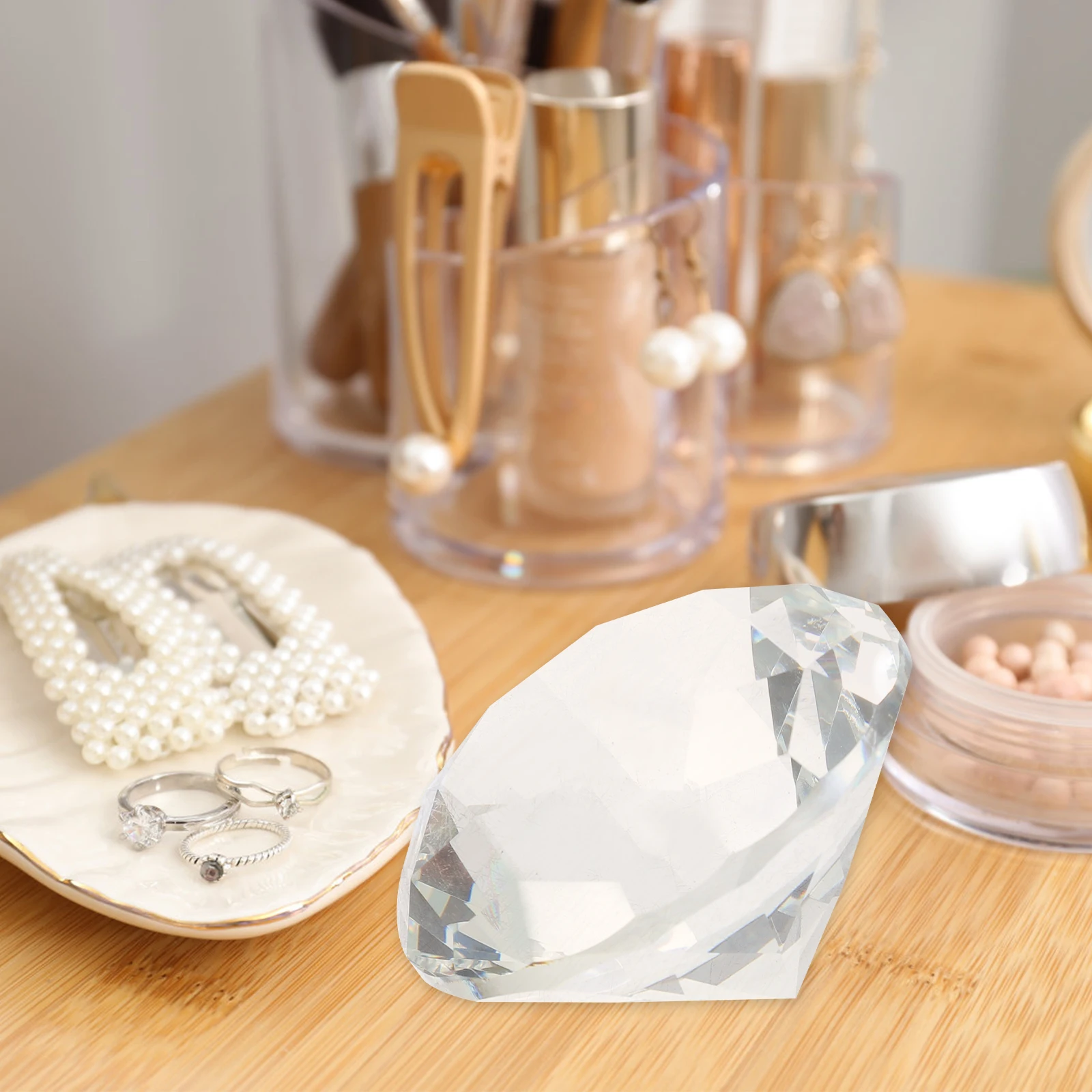 

2Pcs Clear Crystal Fake Diamonds Wedding Table Decorations Vase Fillers Centerpiece Party Decor Clear Diamond Crystal Diamond