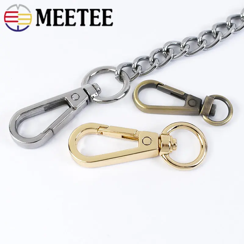 5/10/20Pcs Metal Lobster Clasp 8/10/13mm Keychain Swivel Hooks Webbing Strap Clips Buckle Bag Connector DIY Hardware Accessories