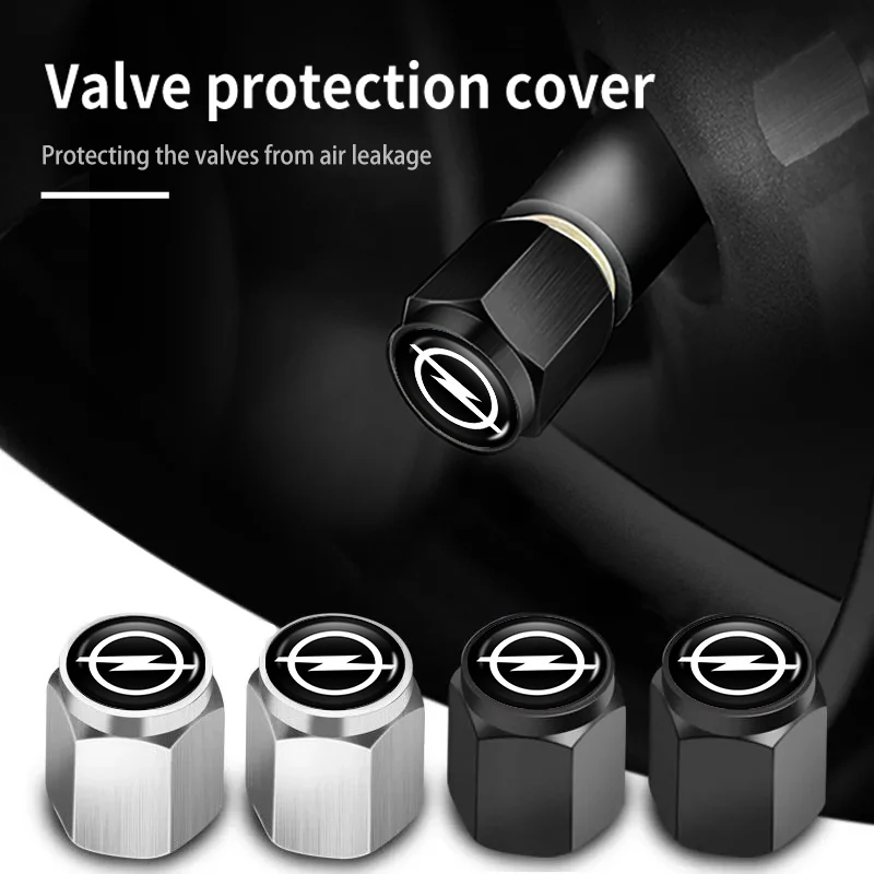 Car Valve Protection Cover Aluminum Valve Caps Dust Parts For Opel Astra H G J Insignia Corsa Zafira Meriva Mokka