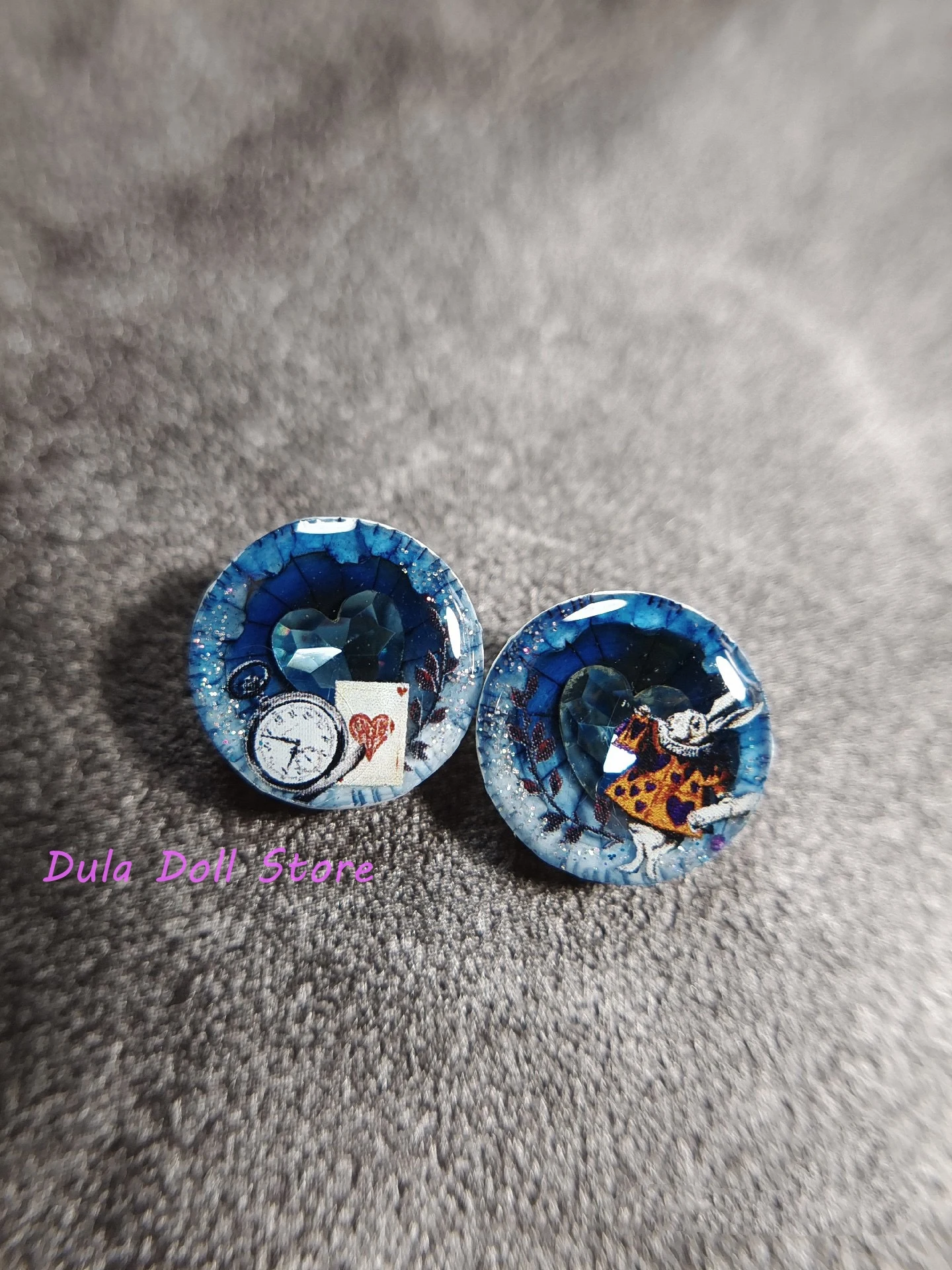 Dula Handmade Three-dimensional glue hand engraving diamond Alice Blue Eyepiece Eye Chips Blythe Bjd Doll Accessories