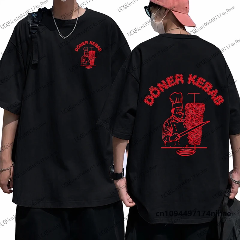 Doner Kebab Funny Graphic Cotton Men's T-Shirt Summer Short Sleeve Gothic Harajuku Tees Casual Streetwear Oversized Unisex Tops