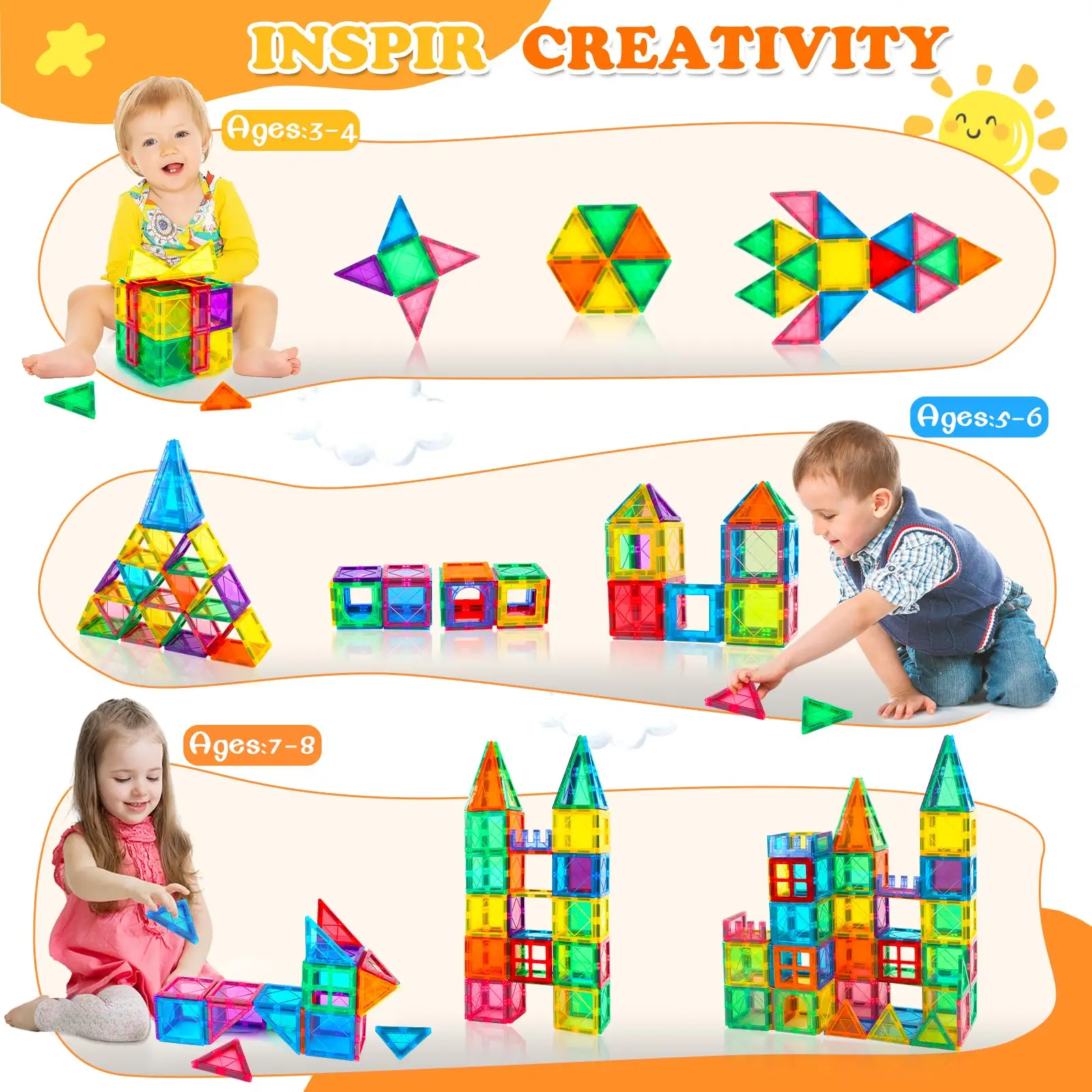 مكعبات بناء مغناطيسية للنافذة الملونة (32/60/100/120 قطعة) يمكنها زراعة القدرات الإدراكية للرسومات الملونة للأطفال