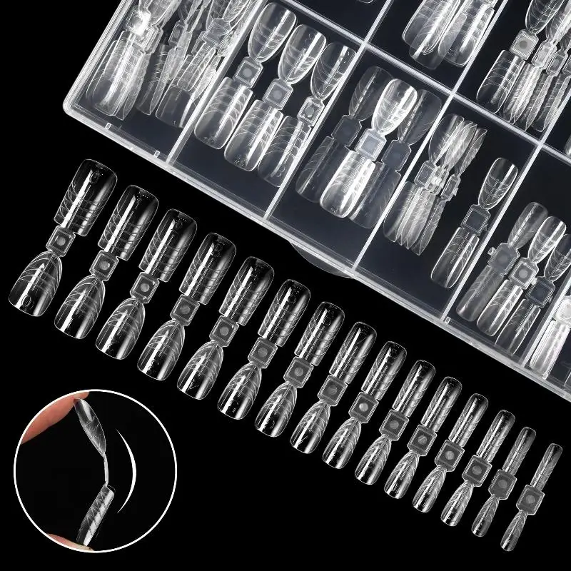 

150Pcs French Dual Forms 2In1 Nail Molds With Scale Double-ended Full Cover Nail Extension Building Gel Mold Nail Forms Nail Art