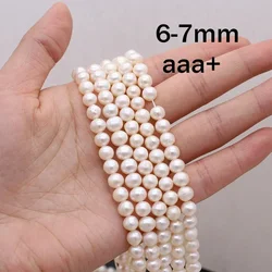6-7mm AAA+ Natural Freshwater Pearl Beads Round Shape Isolation Loose Beads for Jewelry Making DIY Necklace Bracelet Accessorie