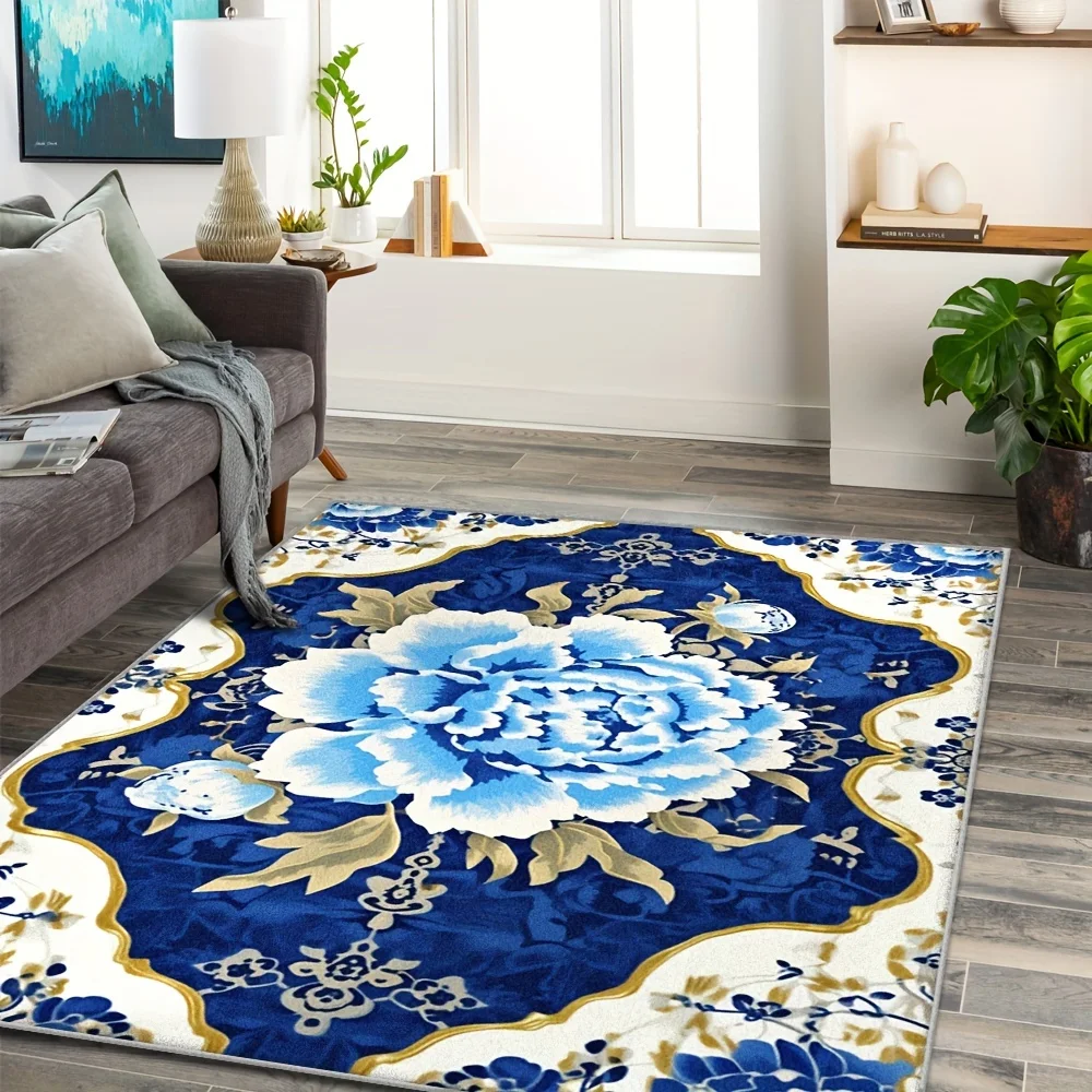 Imitation Cashmere with a Washable Base, Weighing 1200G Per Square Meter And 8.6Mm Thick. 1pc, European Vintage Style Living Room Carpet, Luxurious Flor