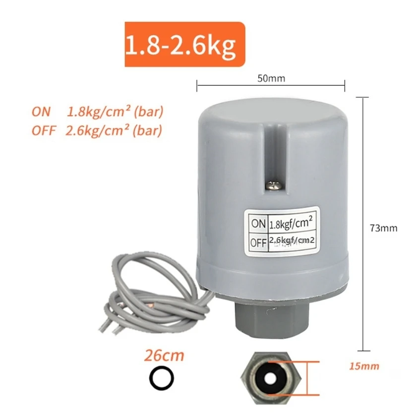 Per pompe ad acqua calda e fredda Controller pressostato Pressostato automatico pompa acqua Frizione a doppio contatto argento