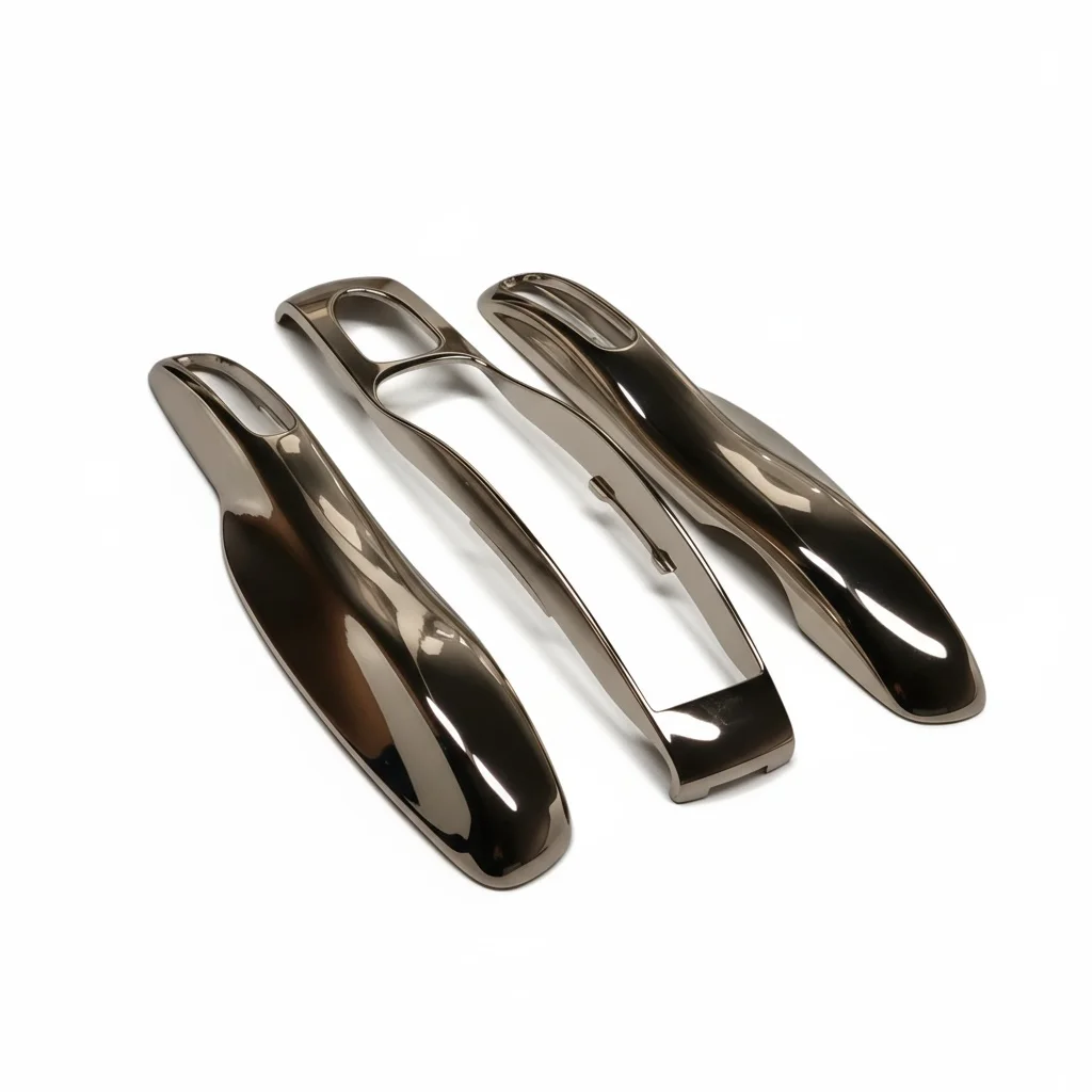 

3PCS Metal Matte Gloss Chrome Car Key Case with Center Trim for Porsche Cayenne Panamera Macan Cayman