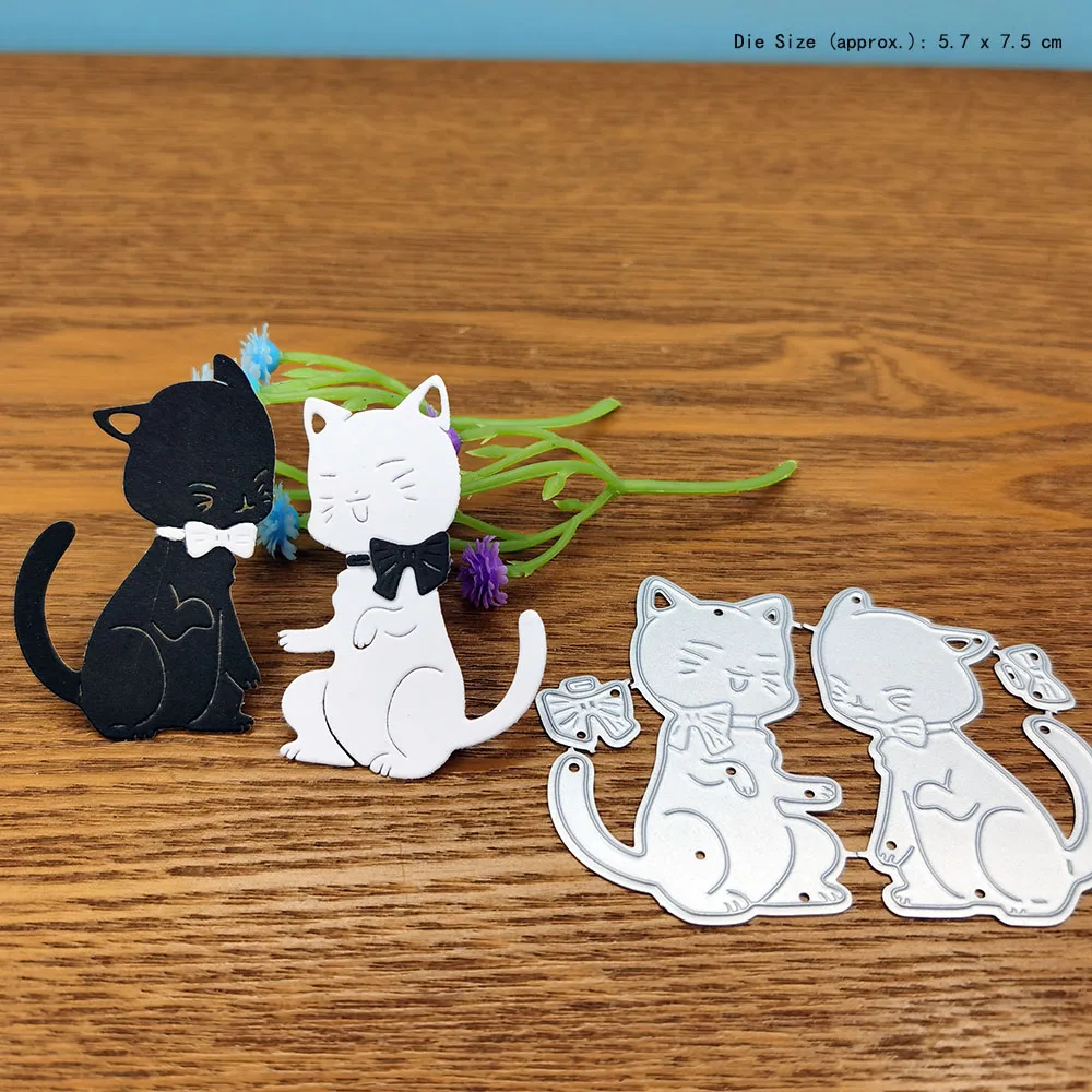 Cat Cutting Dies Corte De Metal Handmade DIY Stencil Paper Card Making Photo Album Decor Mold Clear Stamps And Scrapbooking Dies