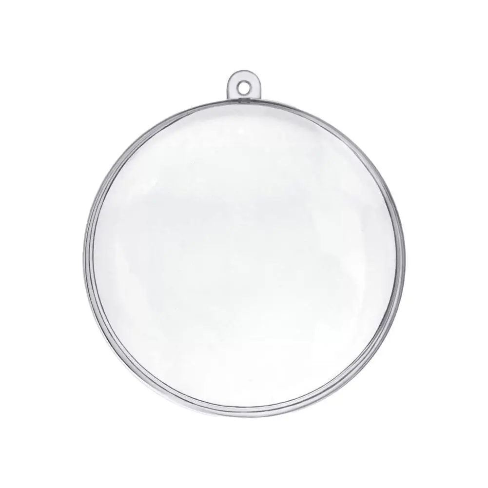 10pcs Plastic Clear Flat Ball Christmas Ornament Wedding New Xmas Candy Gift Decoration Hanging Year Pendant Box Party E4q3