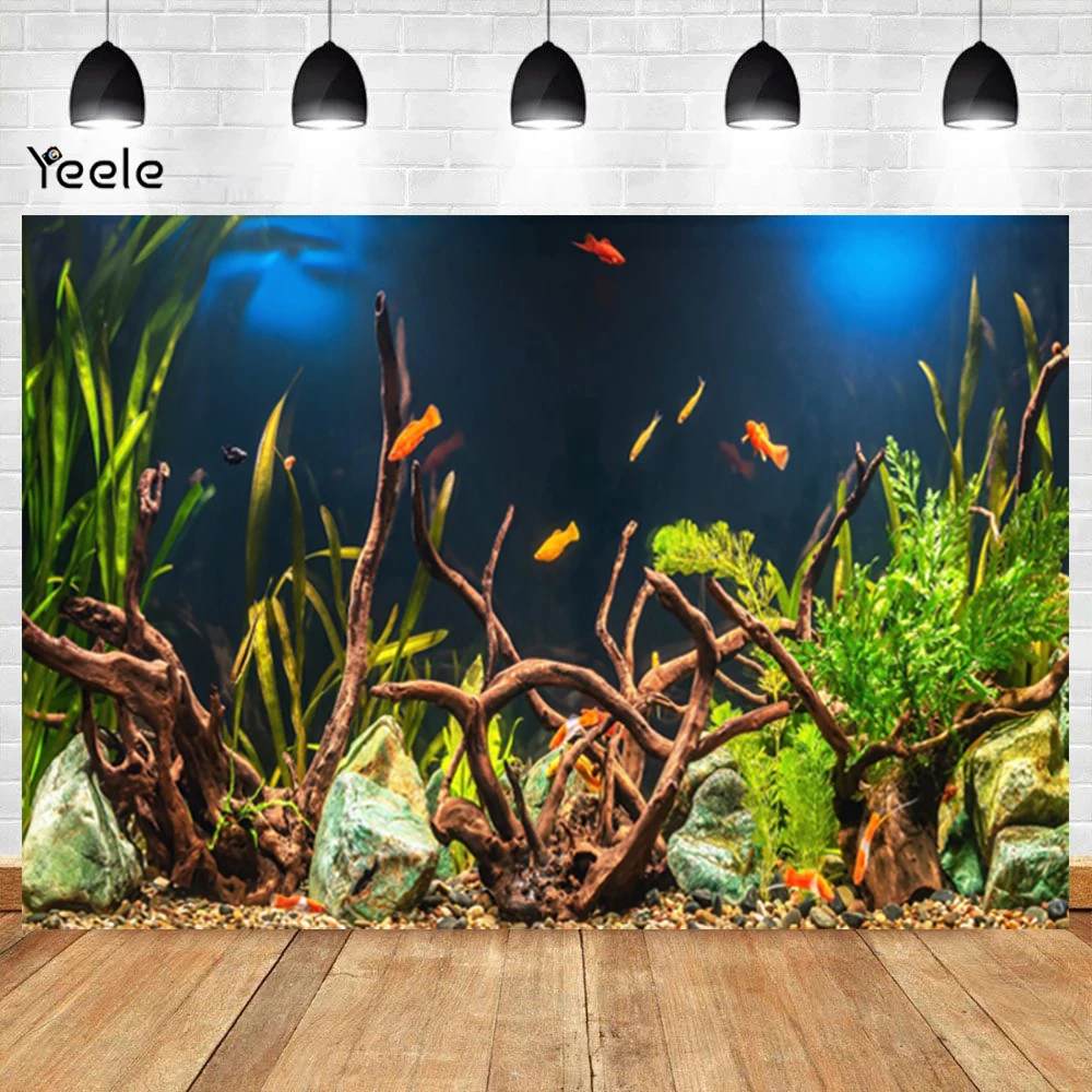 Underwater World Aquarium Coral Reef Background Tropical Fish Kids Birthday Party Ocean Theme Baby Shower Backgdrop Studio Prop