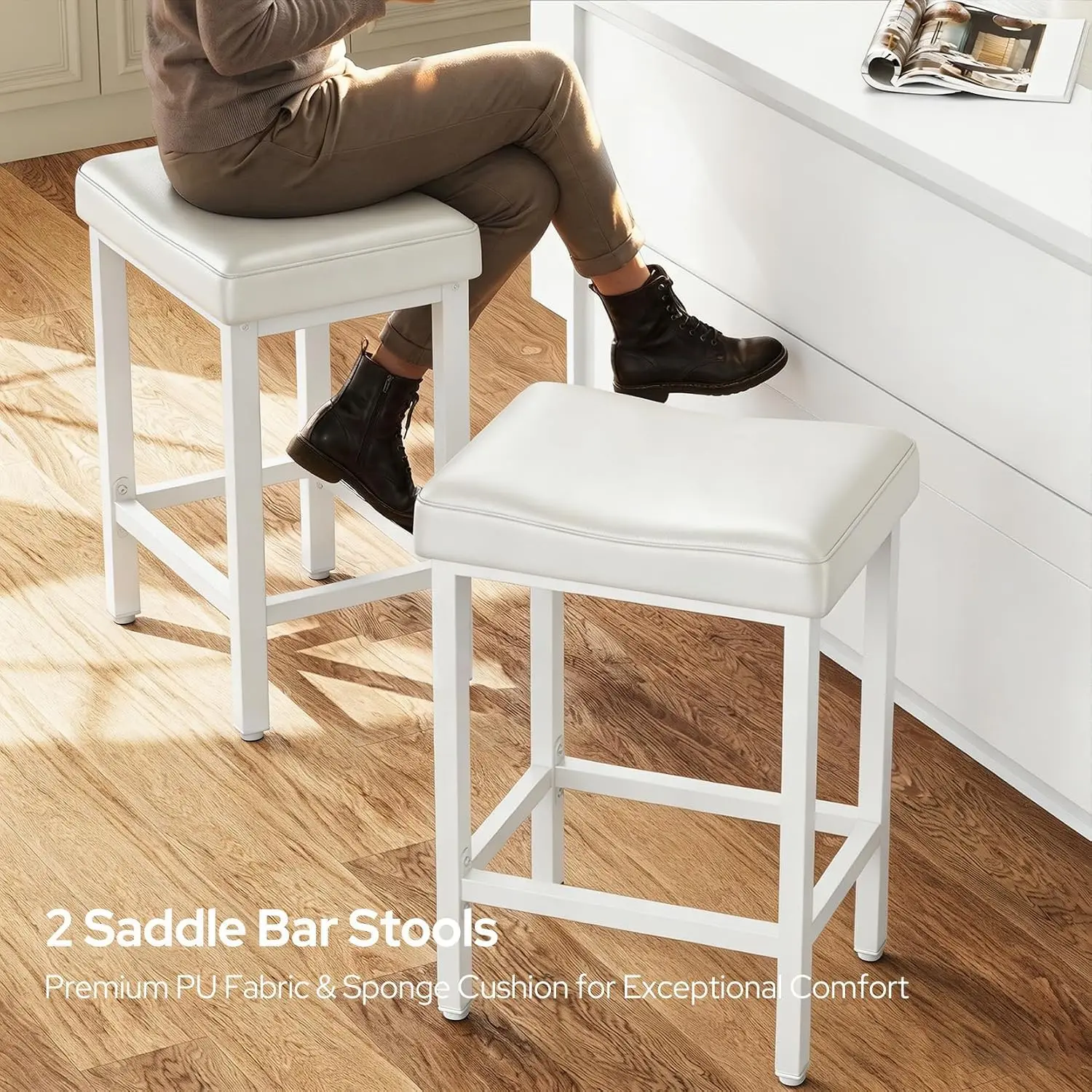 56'' Kitchen Island with Seating & Steel Countertop, Rolling Cart with Folding Leaf, Outlet, Spice Rack, White, Customized