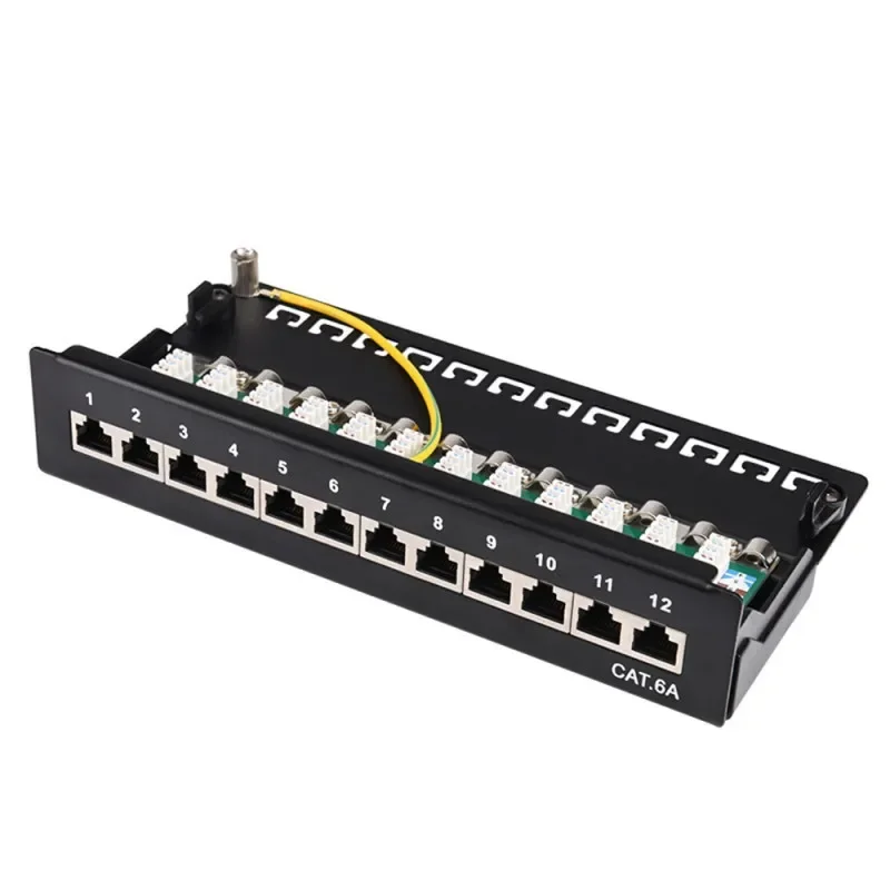 Imagem -03 - Completo Blindado de Parede Patch Panel para Rj45 Keystone Jack Sockets Desktop Wall Mount Keystone Enclosure Box Cat6a 12 Port