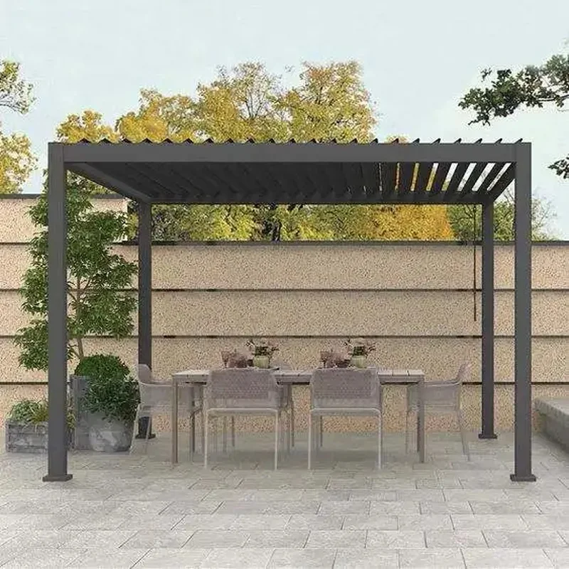 Gazebo Motorized Aluminum Factory Louvered Canopy Bioclimatic Balcony Rainproof Patio Louver Aluminum Pergola