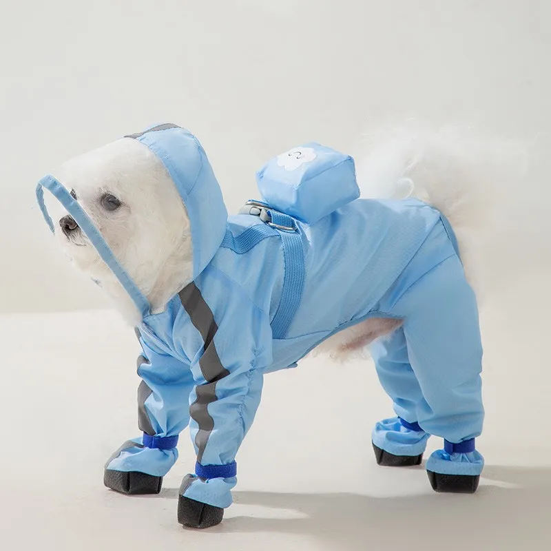 Cute Dogs And Cats Raincoat Waterproof All-inclusive For Pet Keep Pets Dry For Walk The Dog On Rainy Day Supplies