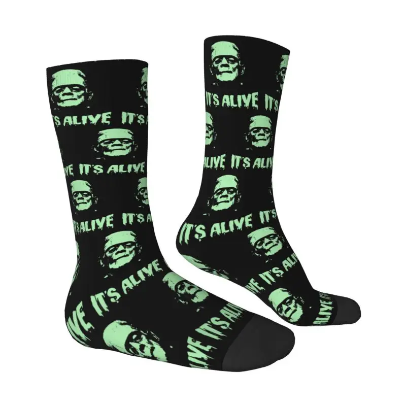 Kawaii Frankenstein Monster Socks Women Men Warm 3D Printed Horror Movie Football Sports Socks