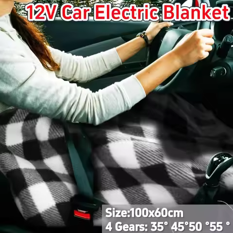 12V Car Electric Blanket Heated Fleece 4 Heating Level Heated for RV Caravan Camper Winter Warmer Travel Throw Blanket