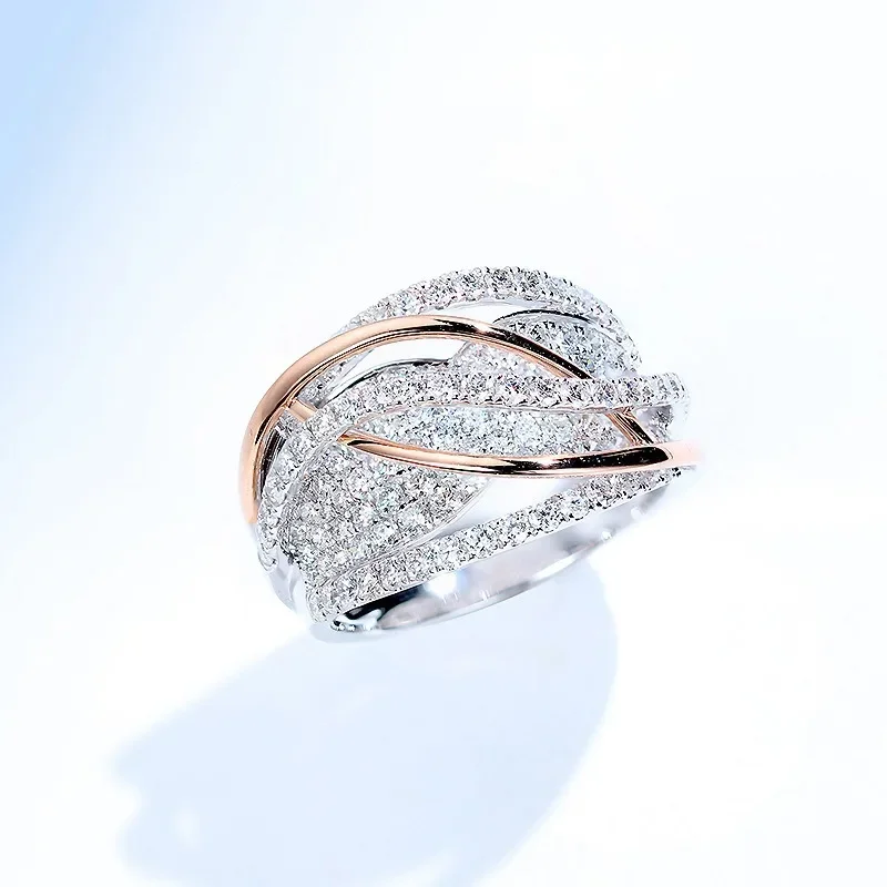 Powerful, popular, luxurious cluster-set zircon and full-diamond men's and women's ring