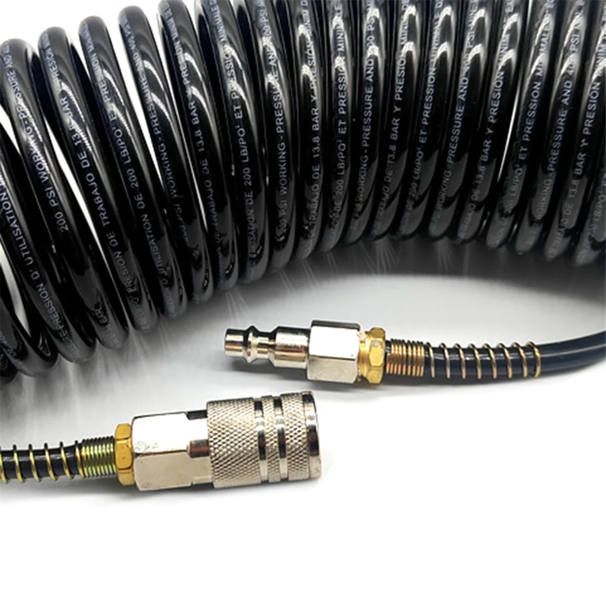 Adaptador pneumático 1/4npt, acoplador rápido, bobina de inflar, mangueira de ar, compressor, pressão de ar, conector rápido, 5mm x 8mm x 7.5m