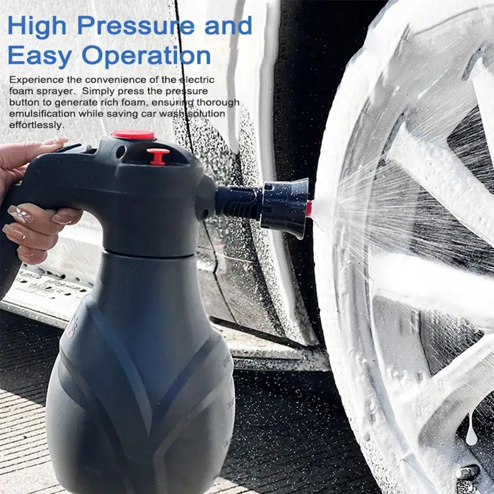 Plastic Electric Foam Sprayer Wireless Car Washing Tool Glass Cable Capacity Cleaning Type-C Kitchen Battery Large 1300mAh Z2U6