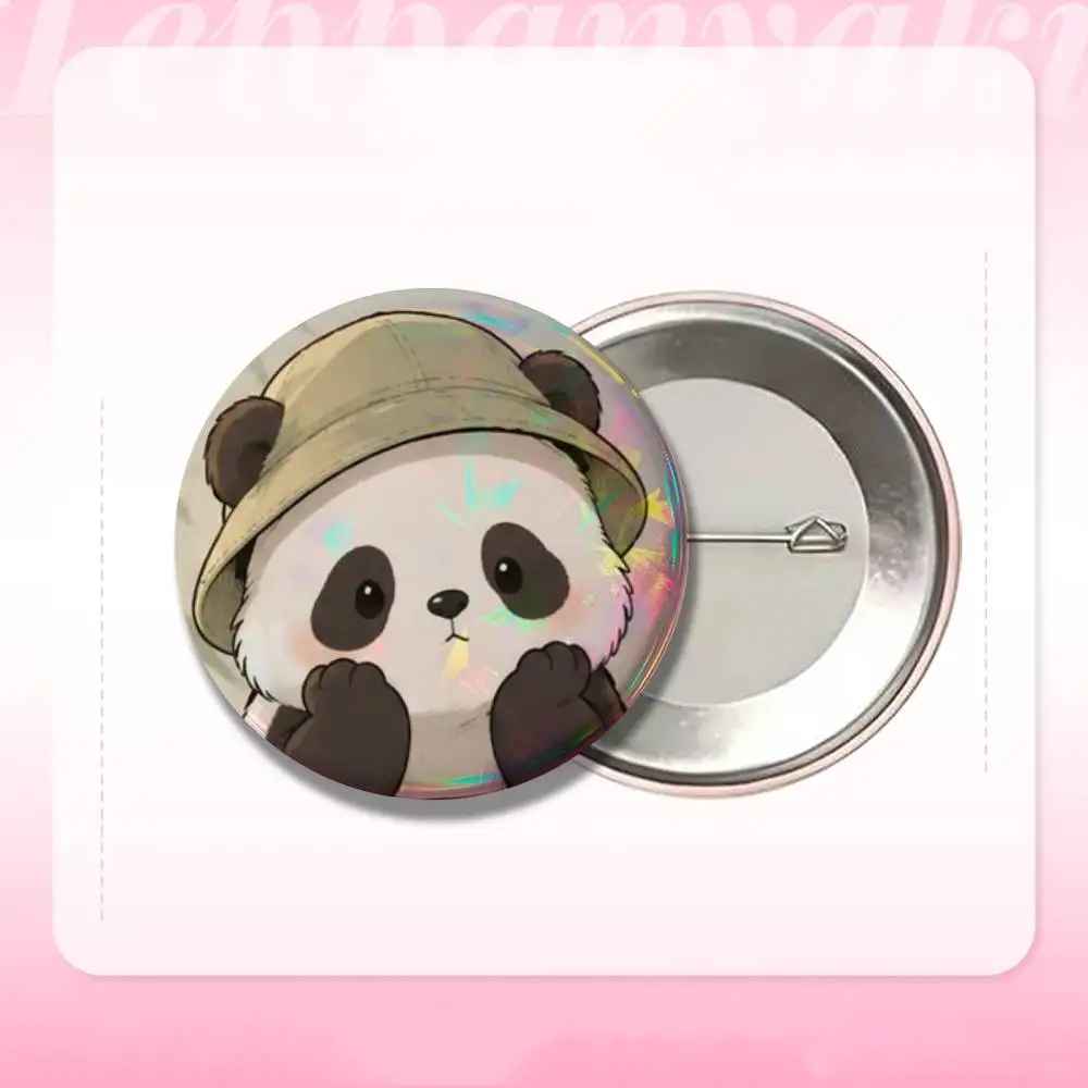 Animal Panda 32/44/58mm Handmade Pins Round Brooch Badge Backpacks Clothes Jewelry Gifts - view 5