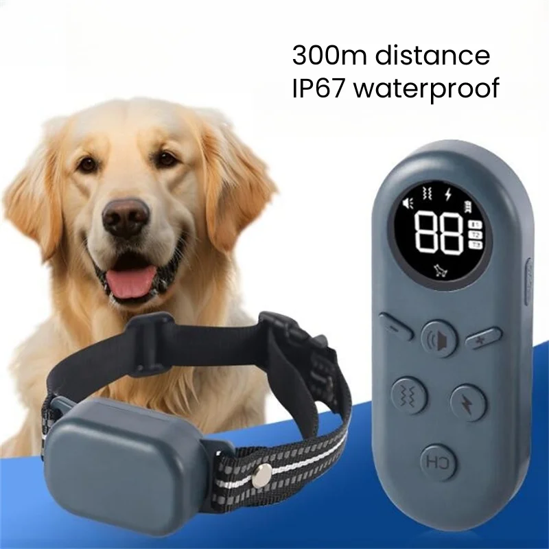 

Anti-Bark Dog Collar 300m Remote Control Adjustable Bona Fide Ultrasound Sound Command IP67 Waterproof Rebels Deterrent Tools